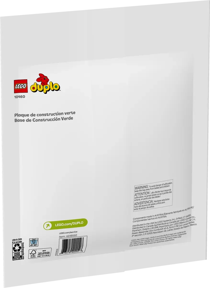 10460 LEGO Duplo Grønn Byggeplate - Lekeproffen.no