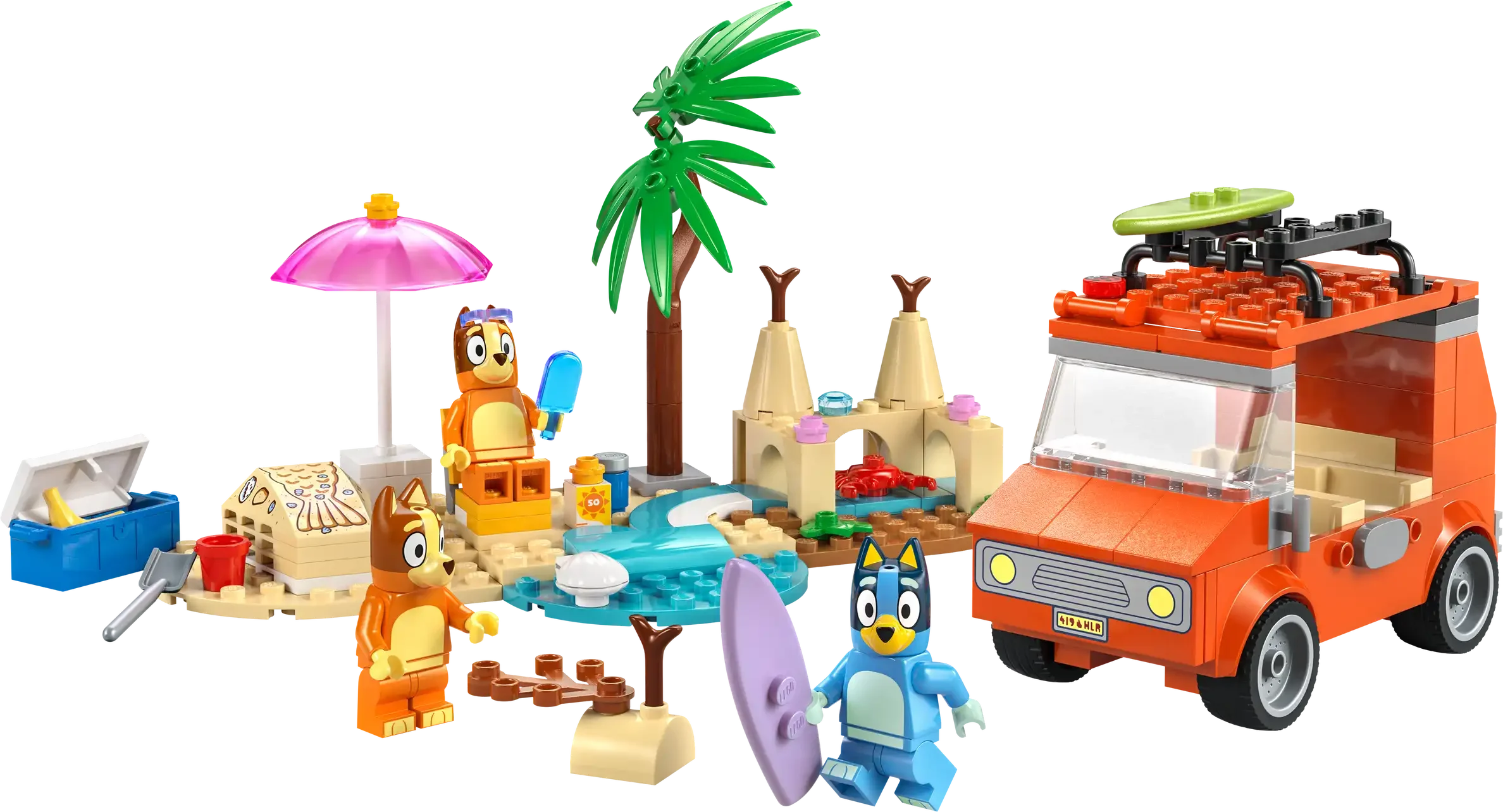 11202 Bluey og familiens biltur til stranden - Lekeproffen.no