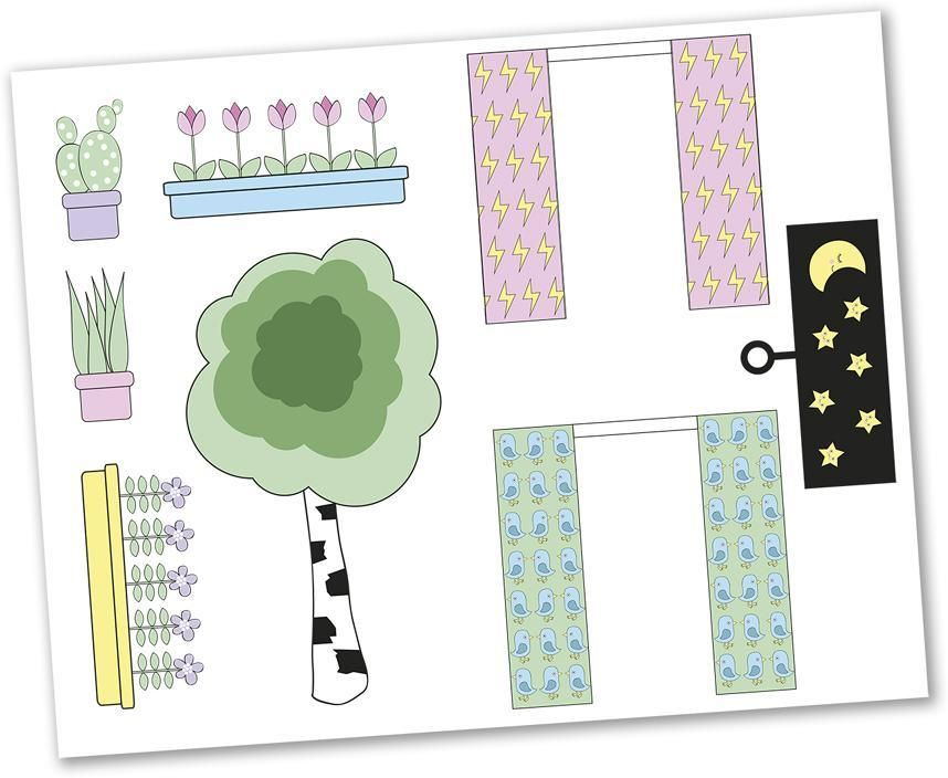 Lundby Klistremerkesett Planter Og Gardiner