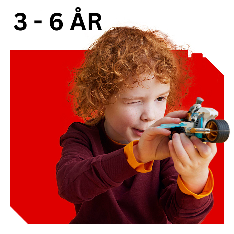 Barn 3-6 år leker med LEGO bil, perfekt gave for små barn