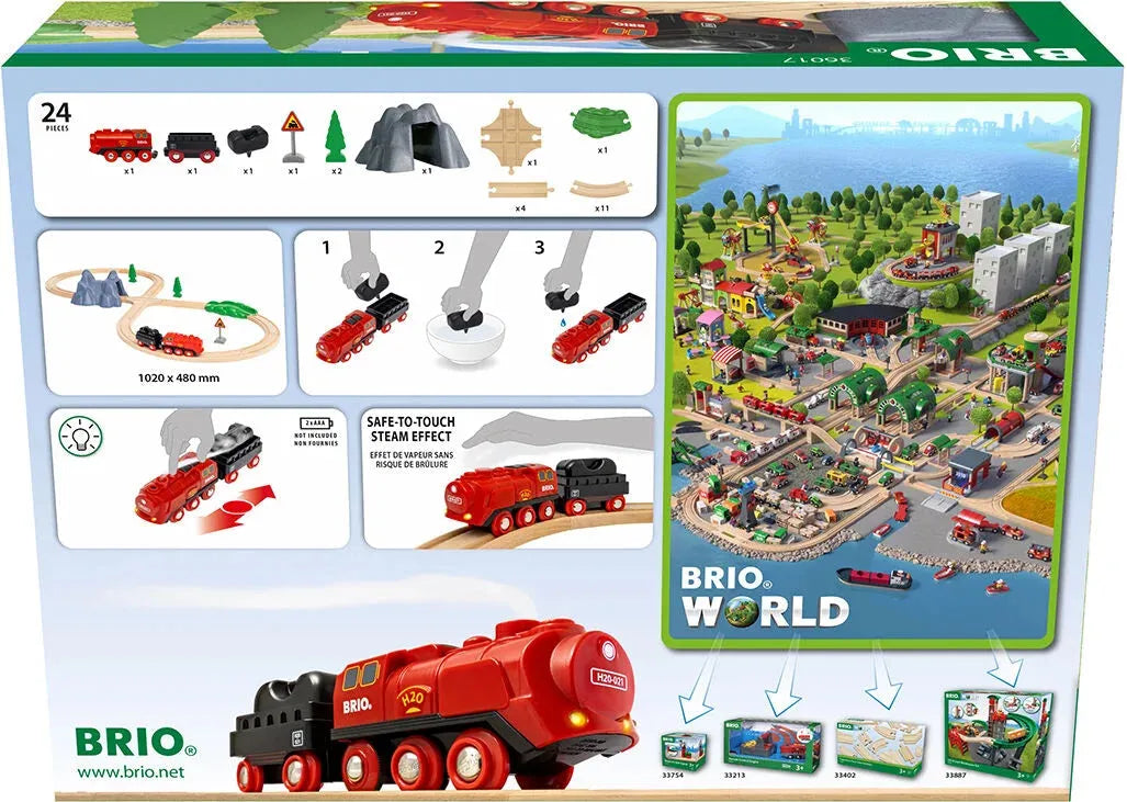 BRIO World Damplokomotiv sett