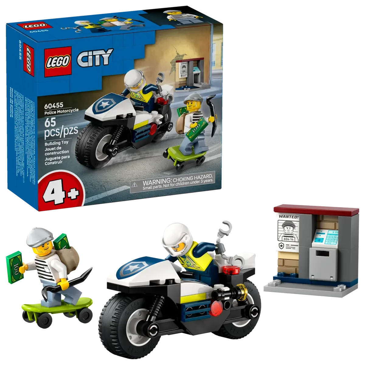 60455 LEGO City Skurkejakt med motorsykkelpolitiet - Lekeproffen.no