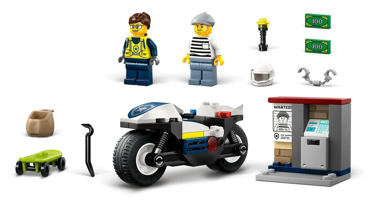 60455 LEGO City Skurkejakt med motorsykkelpolitiet - Lekeproffen.no