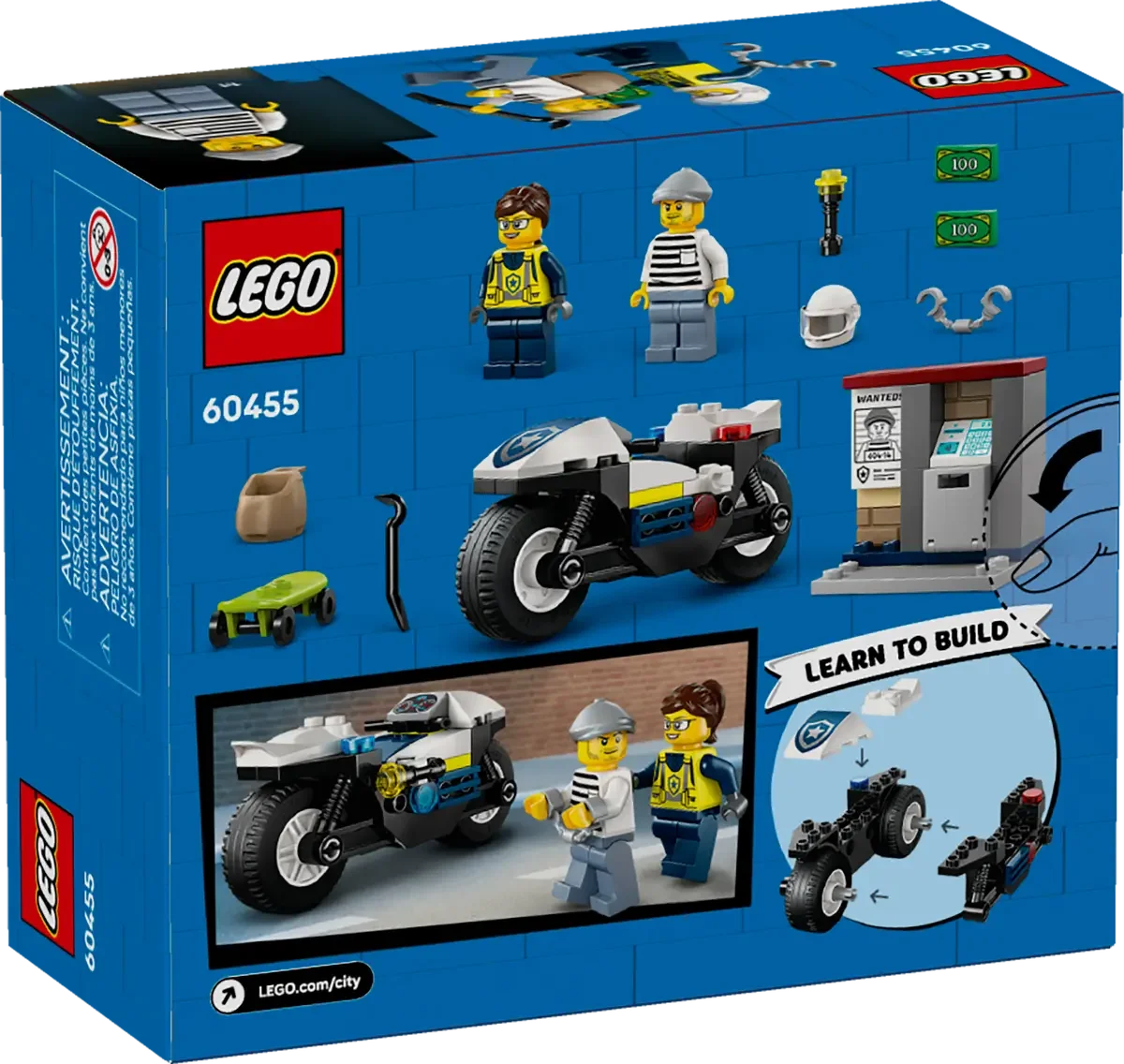 60455 LEGO City Skurkejakt med motorsykkelpolitiet - Lekeproffen.no