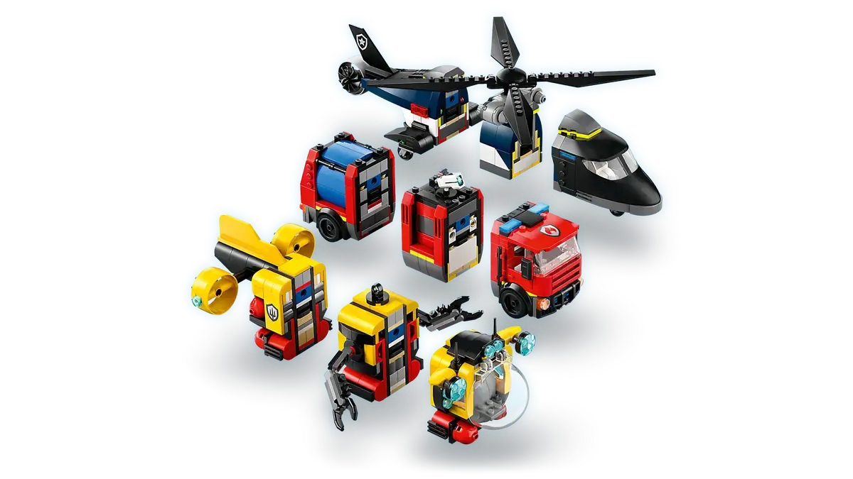 60462 LEGO City Pakke med helikopter, brannbil og ubåt - Lekeproffen.no