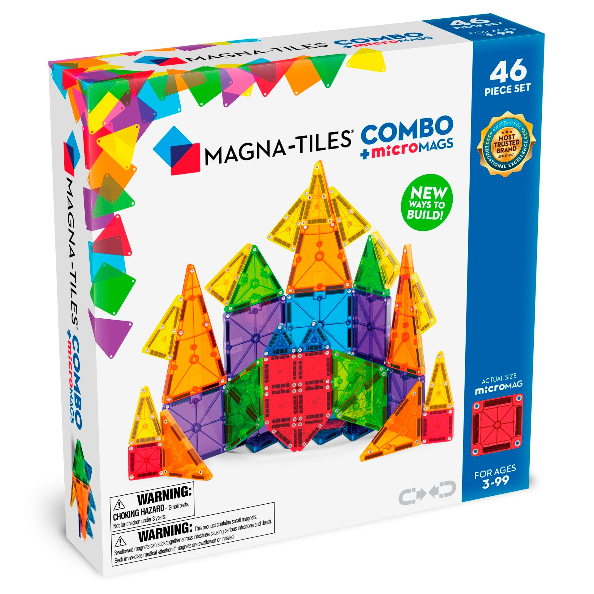 Magna-Tiles MicroMAGS Combo  - Magnetiske Byggeklosser 46 Deler