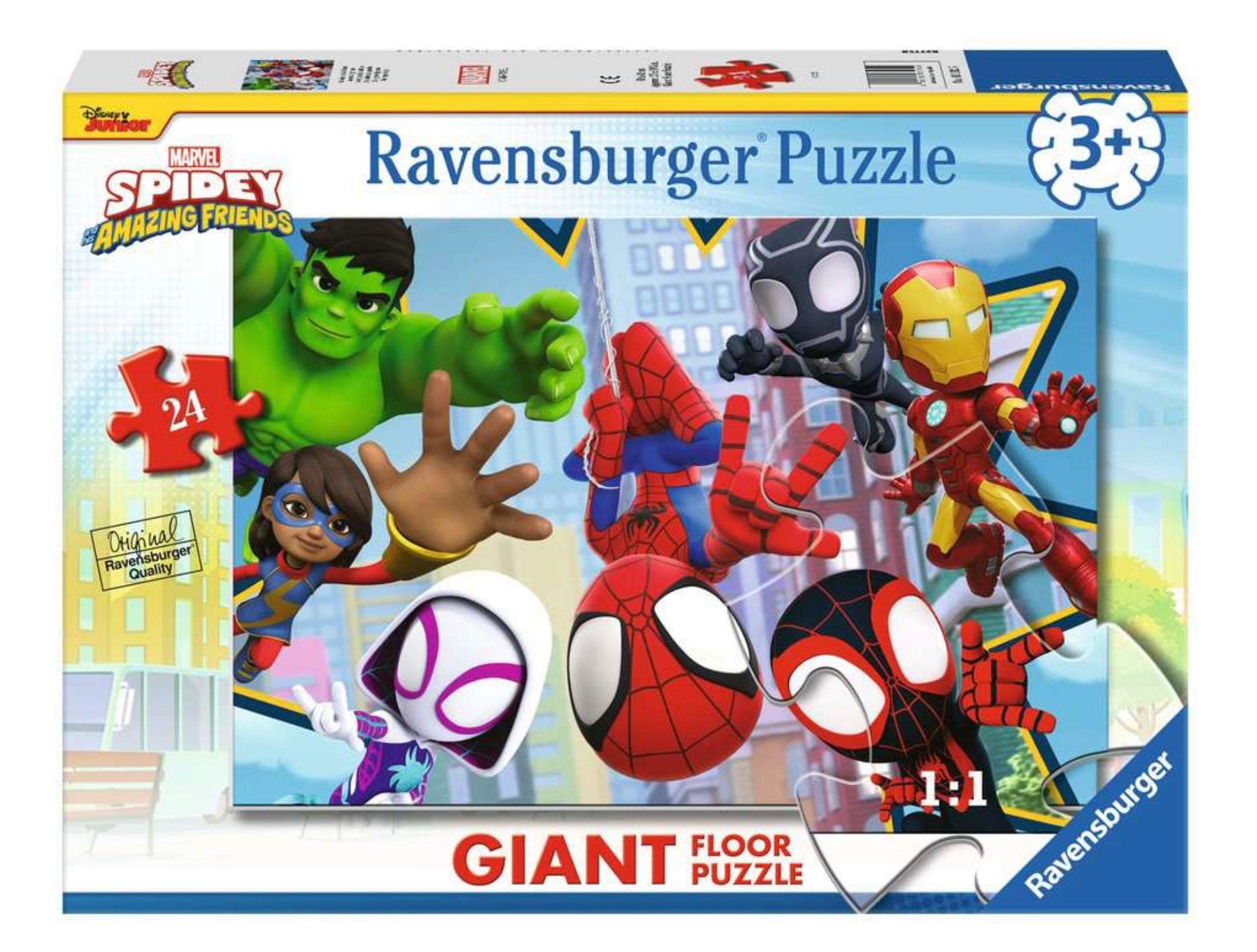 Spidey et fantastisk team, stort gulv puslespill 24p