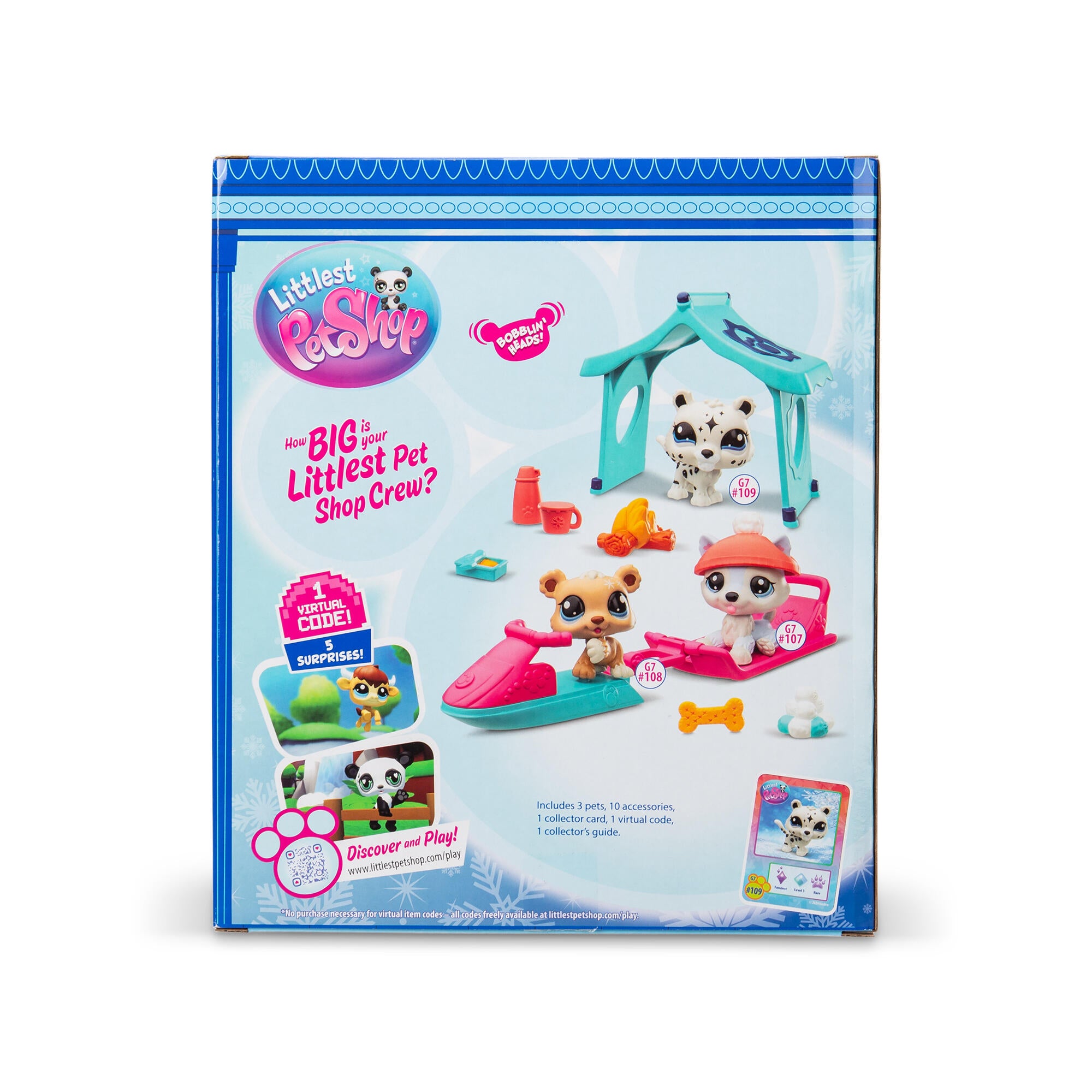 Littlest Pet Shop - Snødag sett med 3 figurer og tilbehør