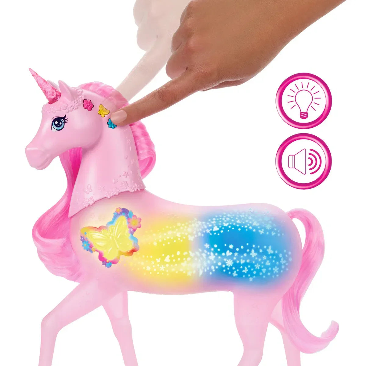 Barbie Lights & Sounds Unicorn - Lekeproffen.no