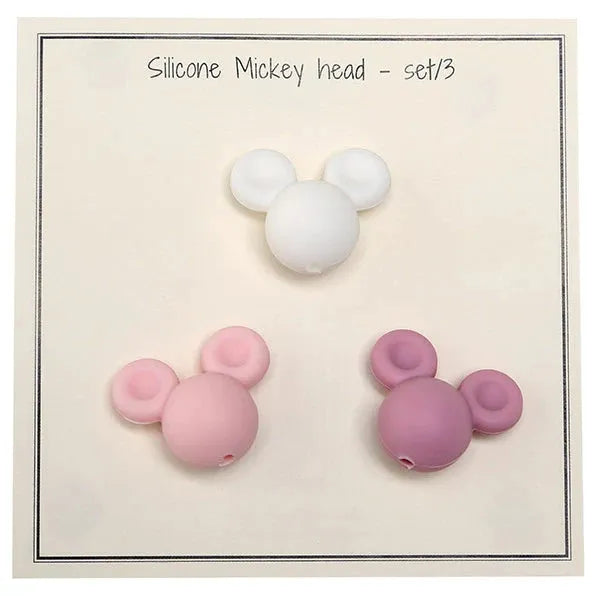 Go Handmade Silikon Perler Mickey - Rosa 3 stk - Lekeproffen.no