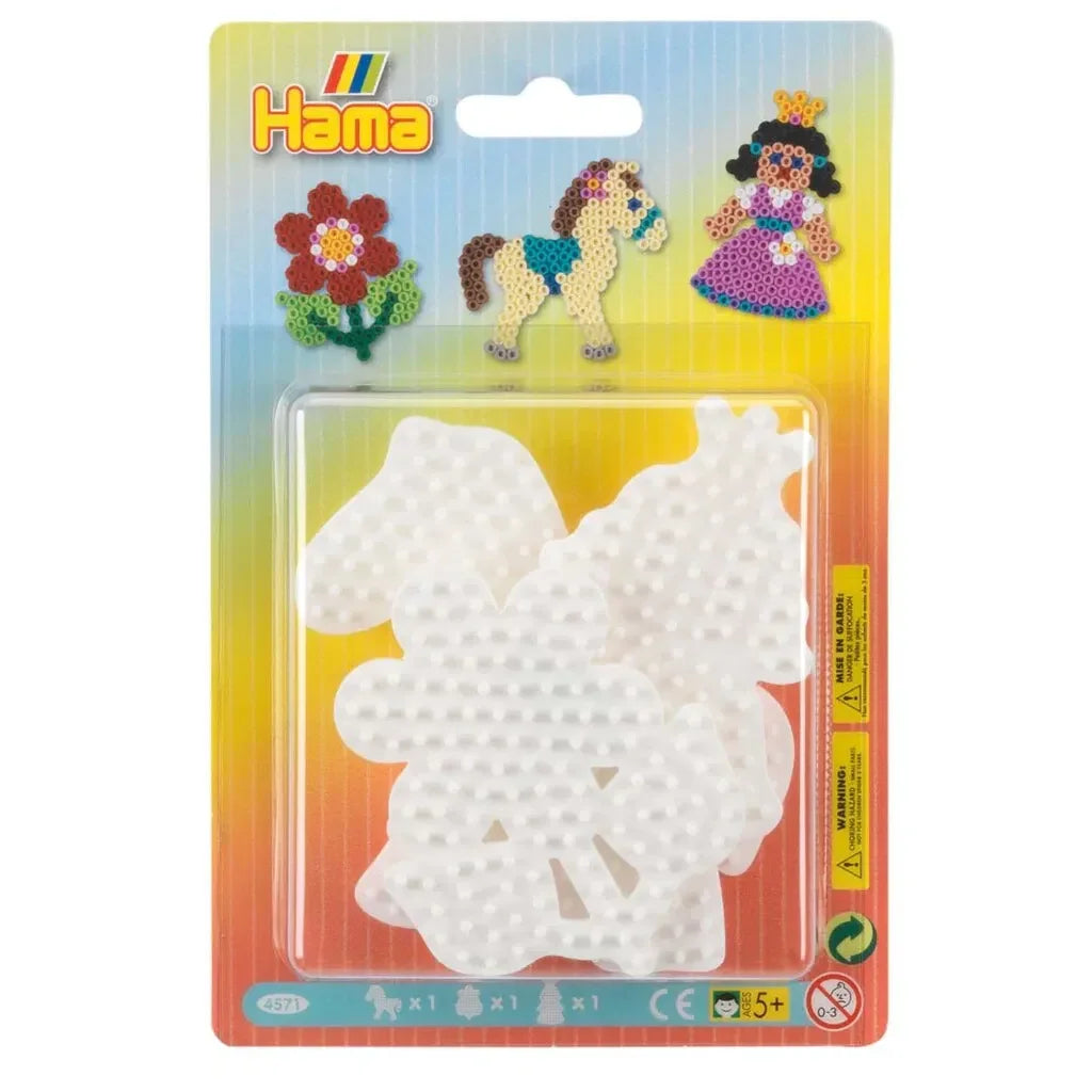 Hama Perlebrett - 3 pk - Blomst, Hest, Prinsesse - Lekeproffen.no