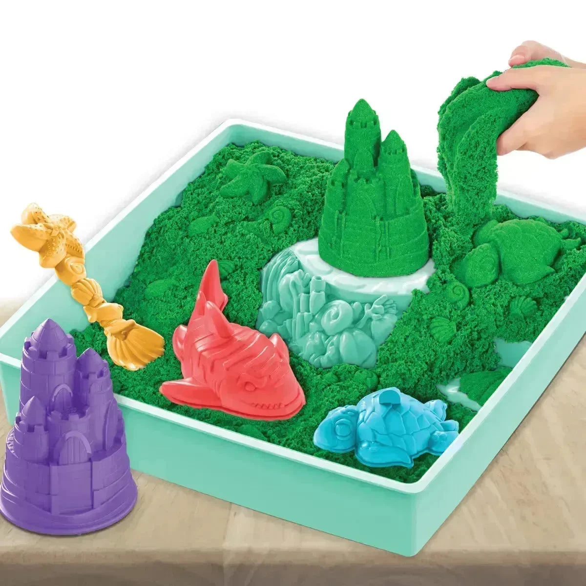 Kinetic Sand Sandbox Grønn - Lekeproffen.no