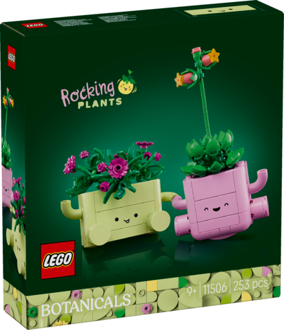 LEGO Botanicals Rocking Plants med blomster og gullige potter, 253 deler