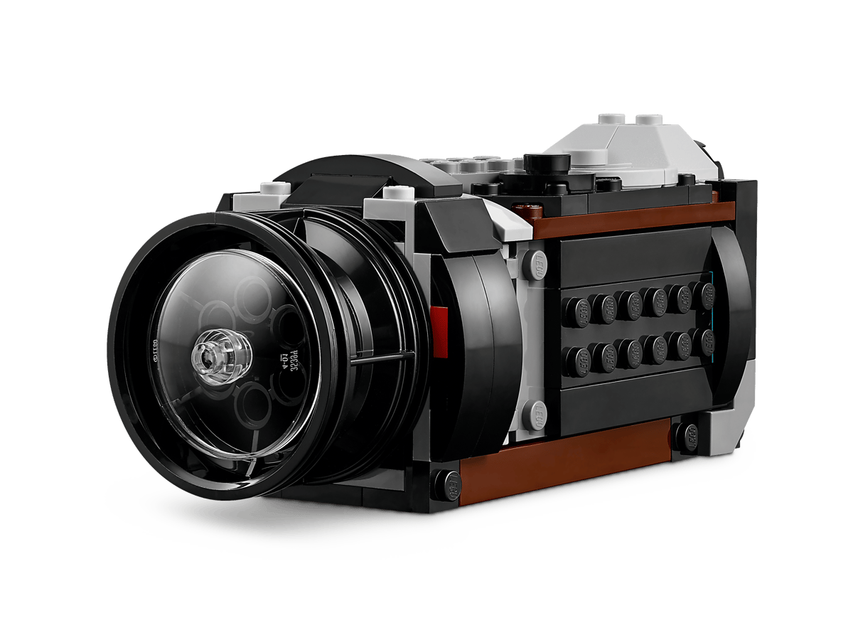 LEGO kamera med detaljert objektiv og knapper, perfekt leke for barn og fotografi-entusiaster