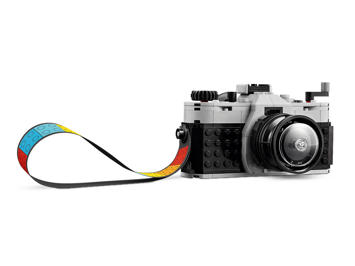LEGO kamera med fargeglad rem, perfekt leke for barn og fotografi-entusiaster