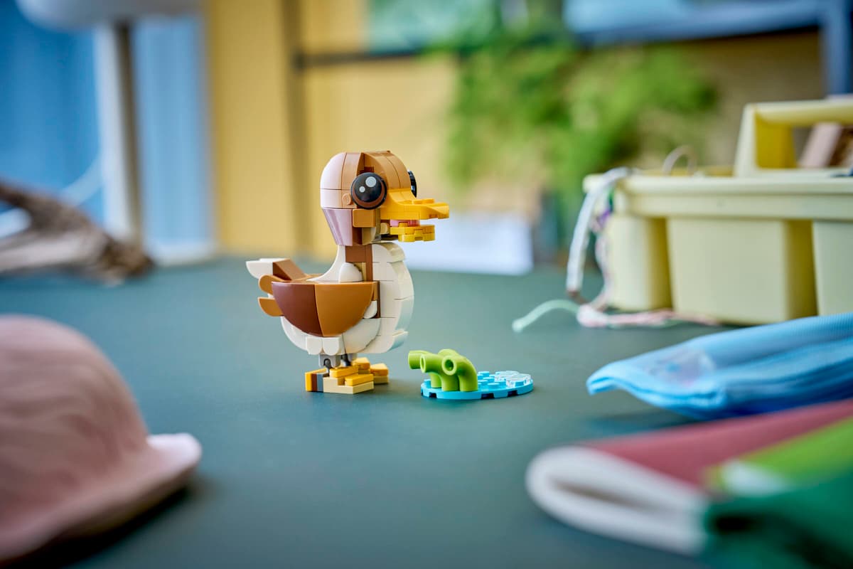 LEGO andedukke med grønn kikkert, perfekt barnelek for kreativ lek og gaver
