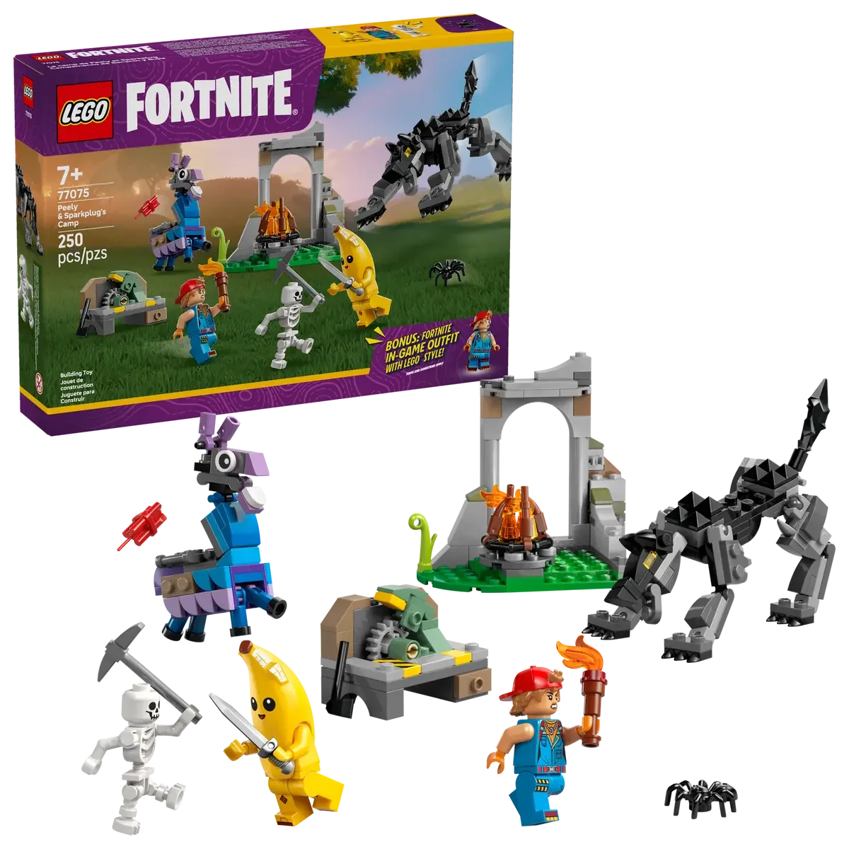 LEGO Fortnite Peely og Sparkplug slår leir på sletten - 77075 - Lekeproffen.no