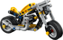 LEGO Technic motorsykkel med gule og grå detaljer, perfekt for barn som elsker byggeleker