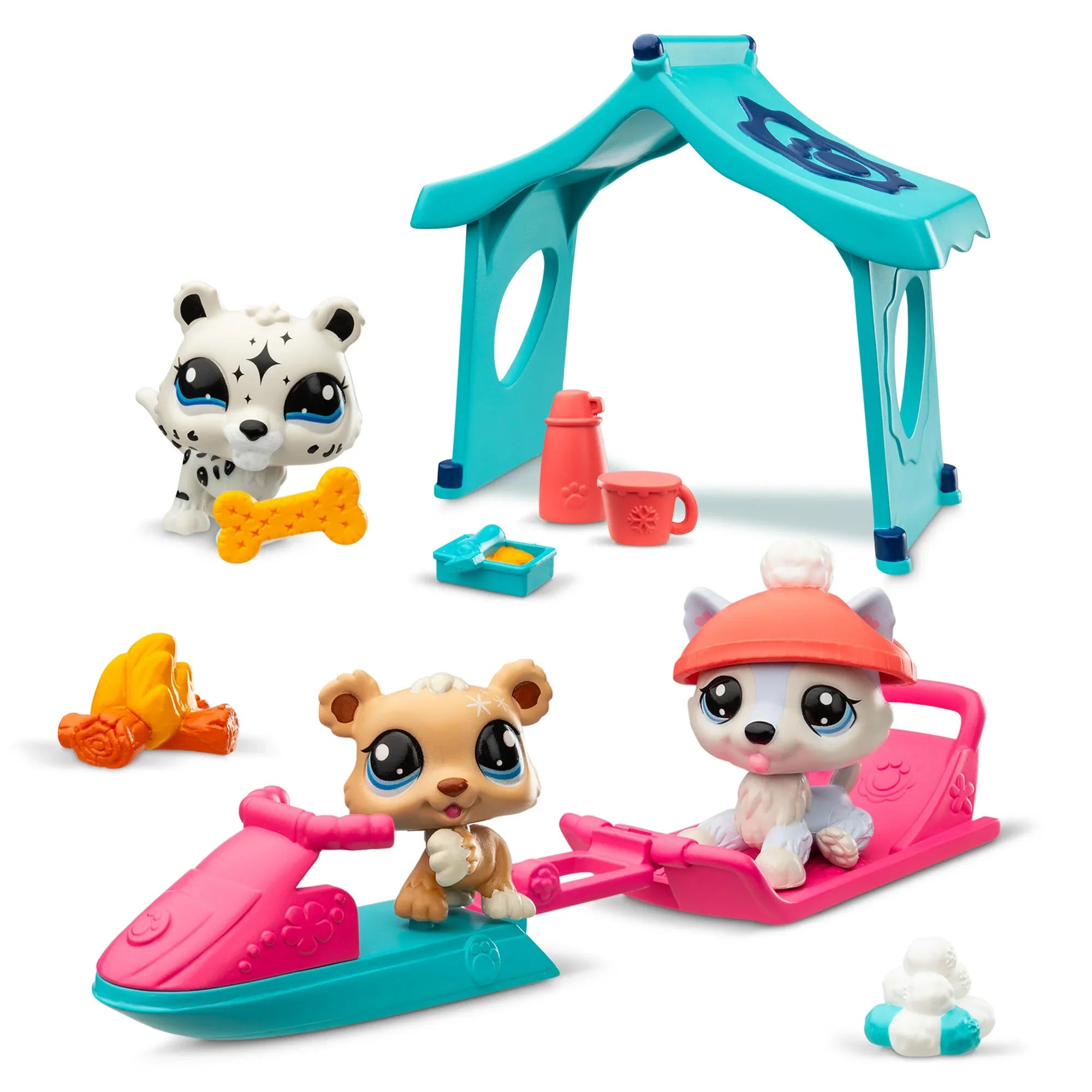 Littlest Pet Shop - Snødag sett med 3 figurer og tilbehør - Lekeproffen.no