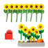 Lundby dukkemøbler hagesett med solsikker, blomsterkasse, grønnsaker og rød postkasse leke