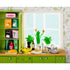 Lundby kjøkkentilbehør, miniatyr kjøkken med grønne skap, mat og kjøkkenutstyr