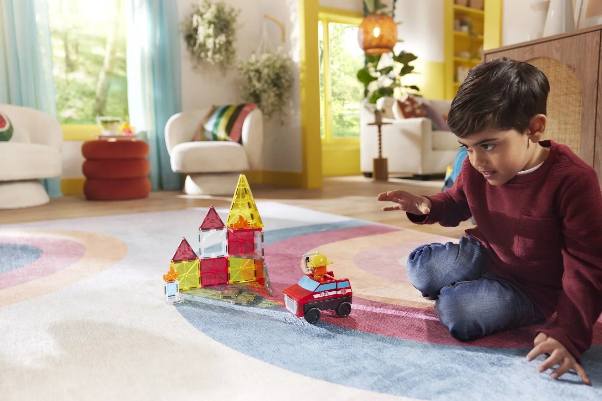 Magna-Tiles Brannredning – Magnetiske Byggeklosser 27 deler - Lekeproffen.no