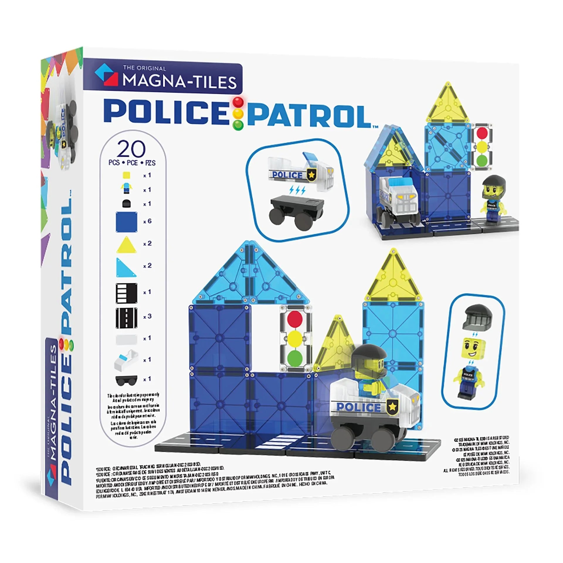 Magna-Tiles Politipatrulje – Magnetiske Byggeklosser 20 deler - Lekeproffen.no