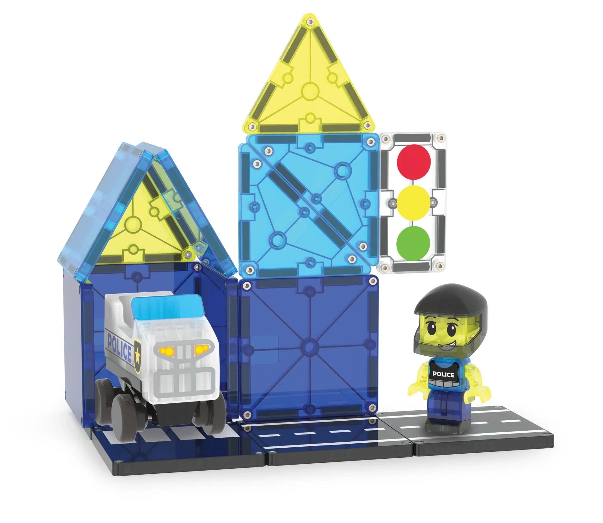 Magna-Tiles Politipatrulje – Magnetiske Byggeklosser 20 deler - Lekeproffen.no
