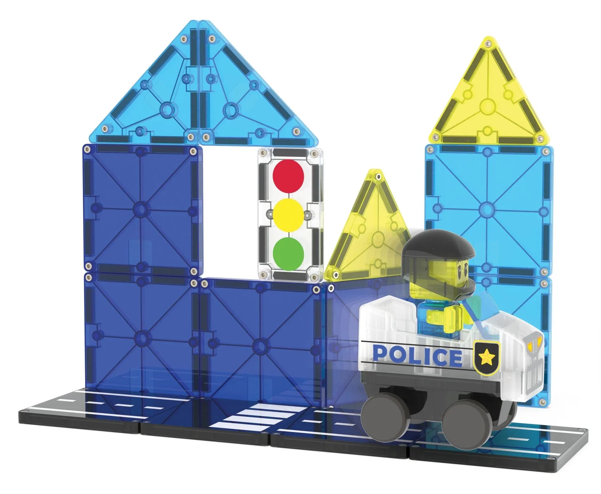 Magna-Tiles Politipatrulje – Magnetiske Byggeklosser 20 deler - Lekeproffen.no