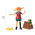 Pippi Langstrømpe lekefigur med ape og gjenstander, 80 mm høy, barneleker
